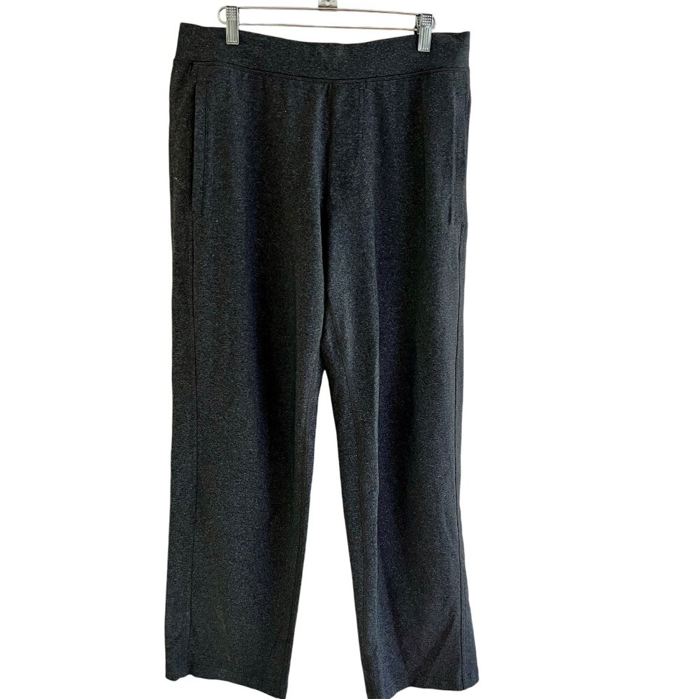 Mens Heathered Gray Knit Athleisure Straight Leg Loungewear Pants Pockets Large